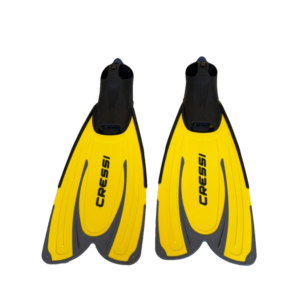Cressi Agua Italian Snorkel/Swim Fins; Yellow: Men's Size 45/46 EU and 10/12 US